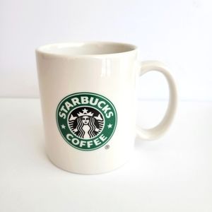 Starbucks 2004 Classic Ceramic Mug Double Sided Green Mermaid Logo 12oz